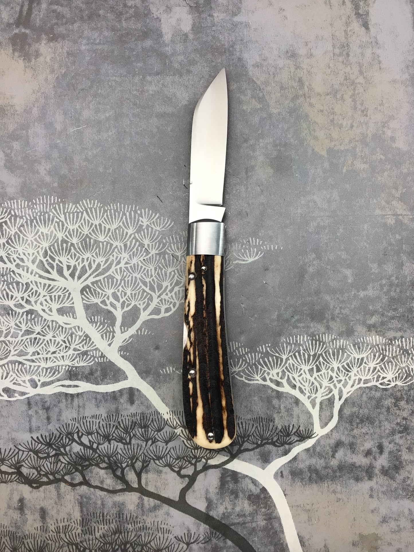 Tim Robertson “Hayes Model” mid lock with Sambar Stag scales. Comes with a Piper Robertson custom belt sheath