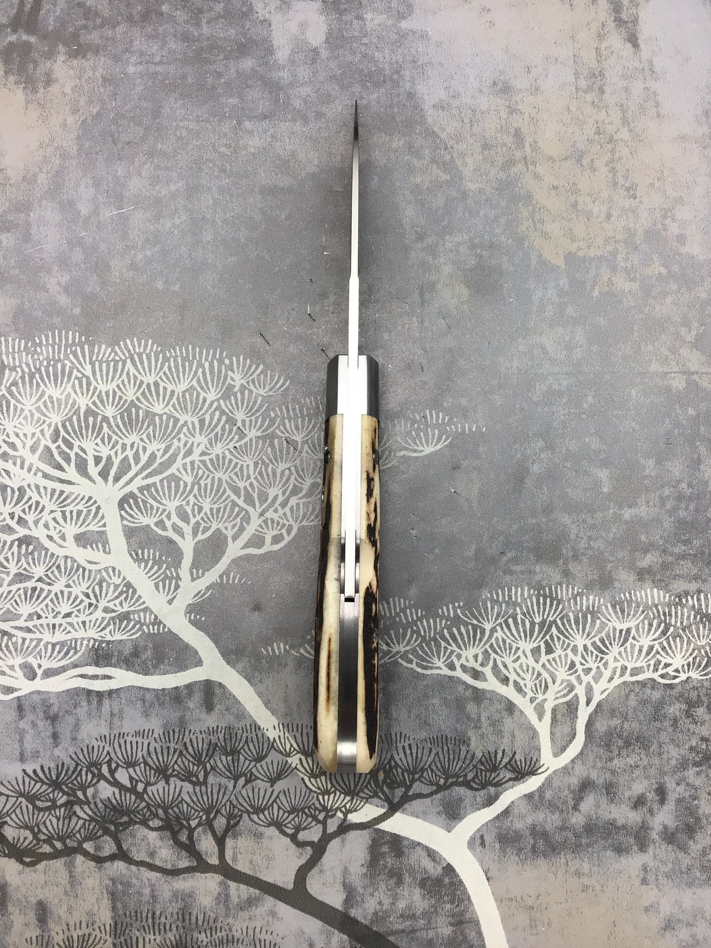 Tim Robertson “Hayes Model” mid lock with Sambar Stag scales. Comes with a Piper Robertson custom belt sheath
