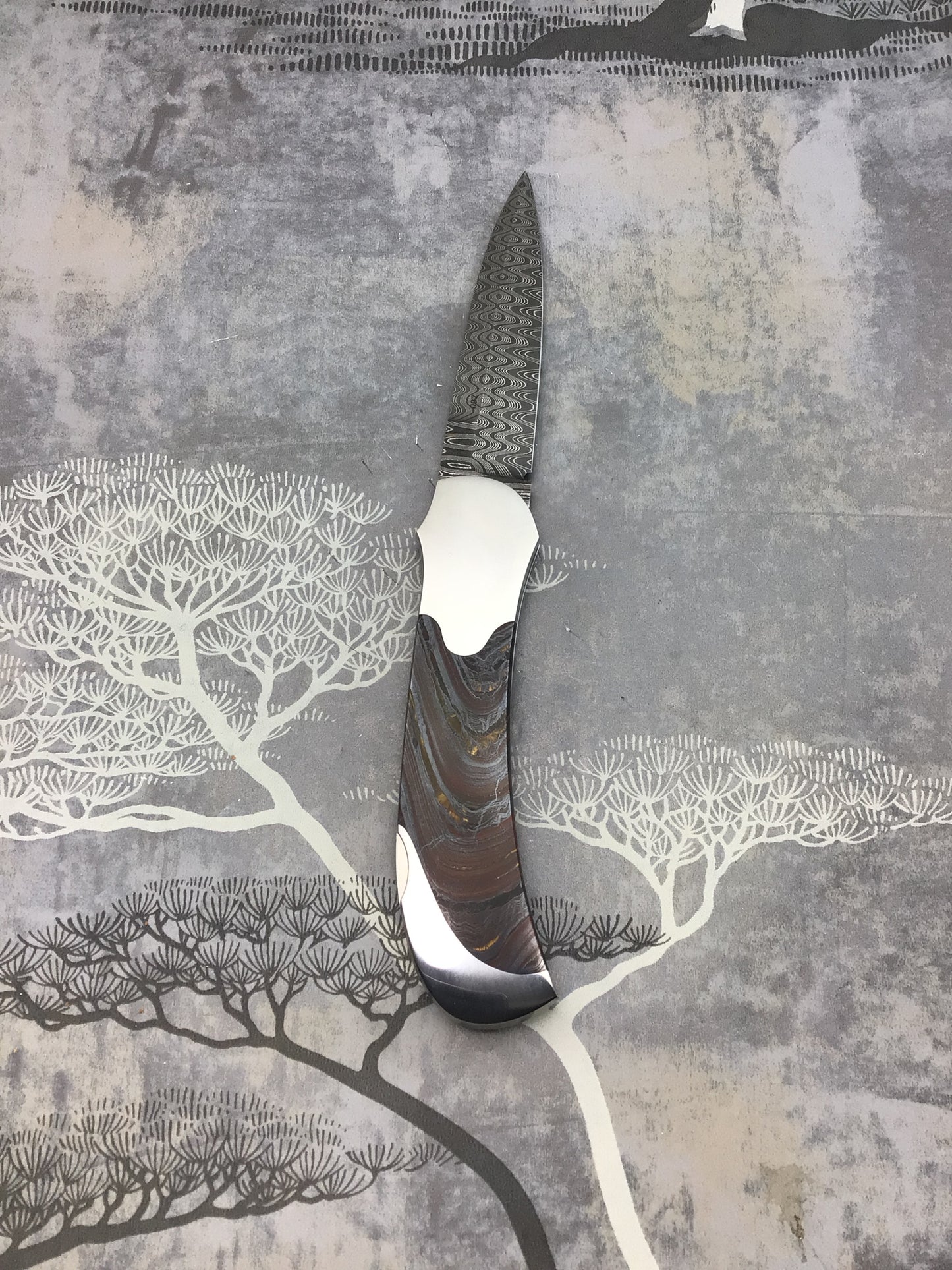 Warren Osbourne “Lockback Dagger” with Mike Norris Damascus