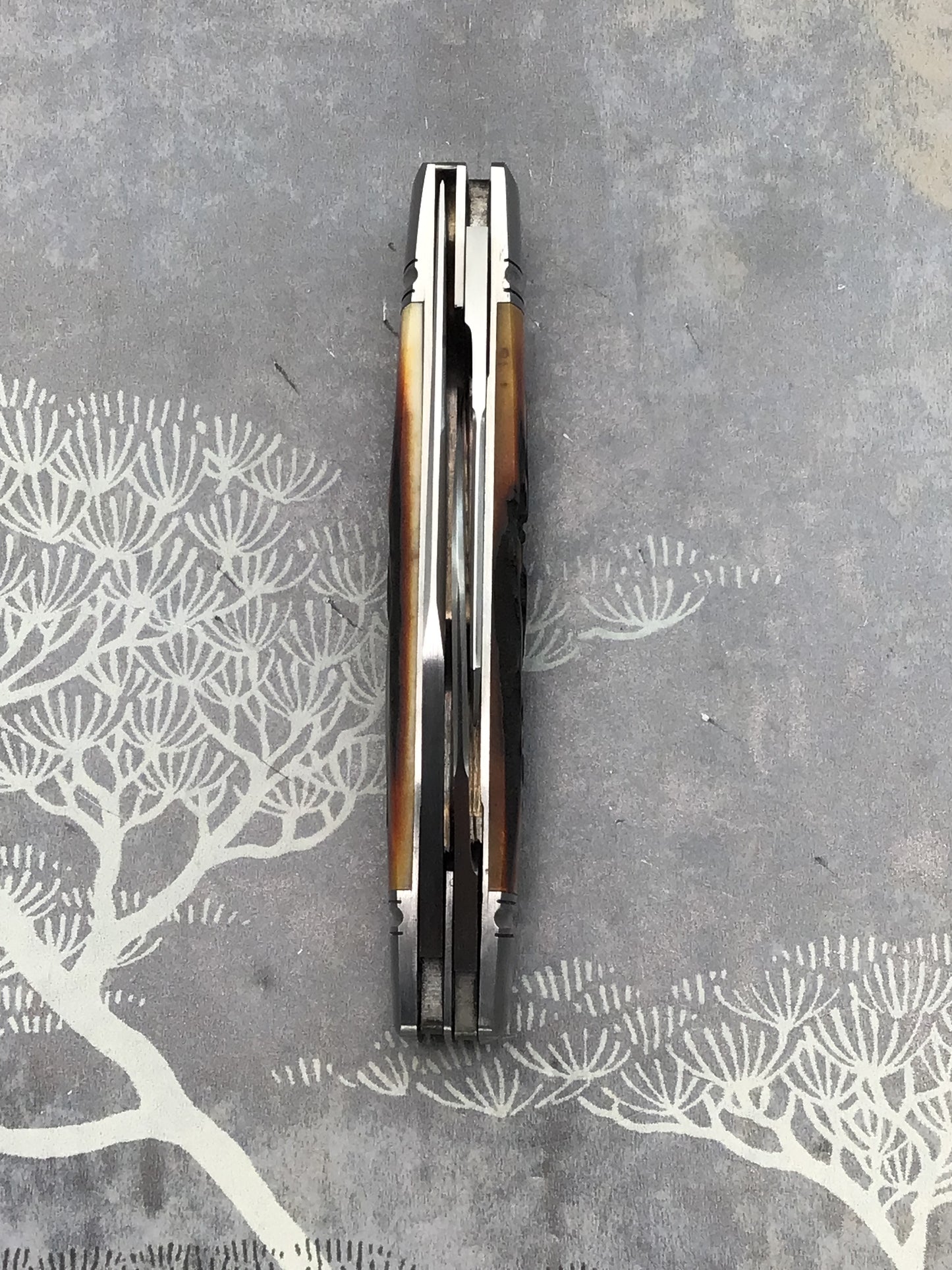 Rusty Preston “Stockman” slip joint with Amber Stag Scales