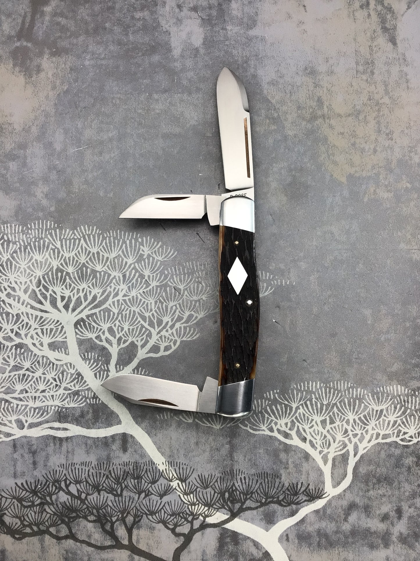 Reese Bose “Diamond Edge” Cattle Knife wit Remington Bone Scales