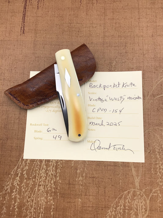 David “dr.t” Taber “Back Pocket” Slipjoint with Antique Westinghouse Scales