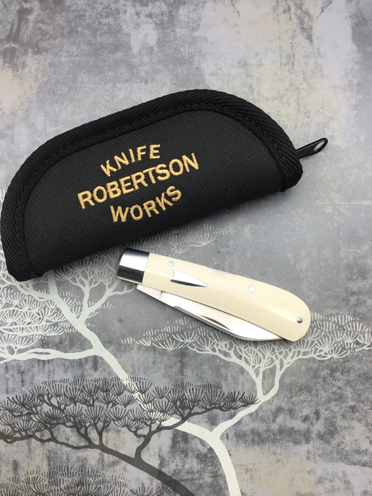 Tim Robertson “Hayes Model” mid lock Slipjoint with Beautiful Antique E Ivory scales