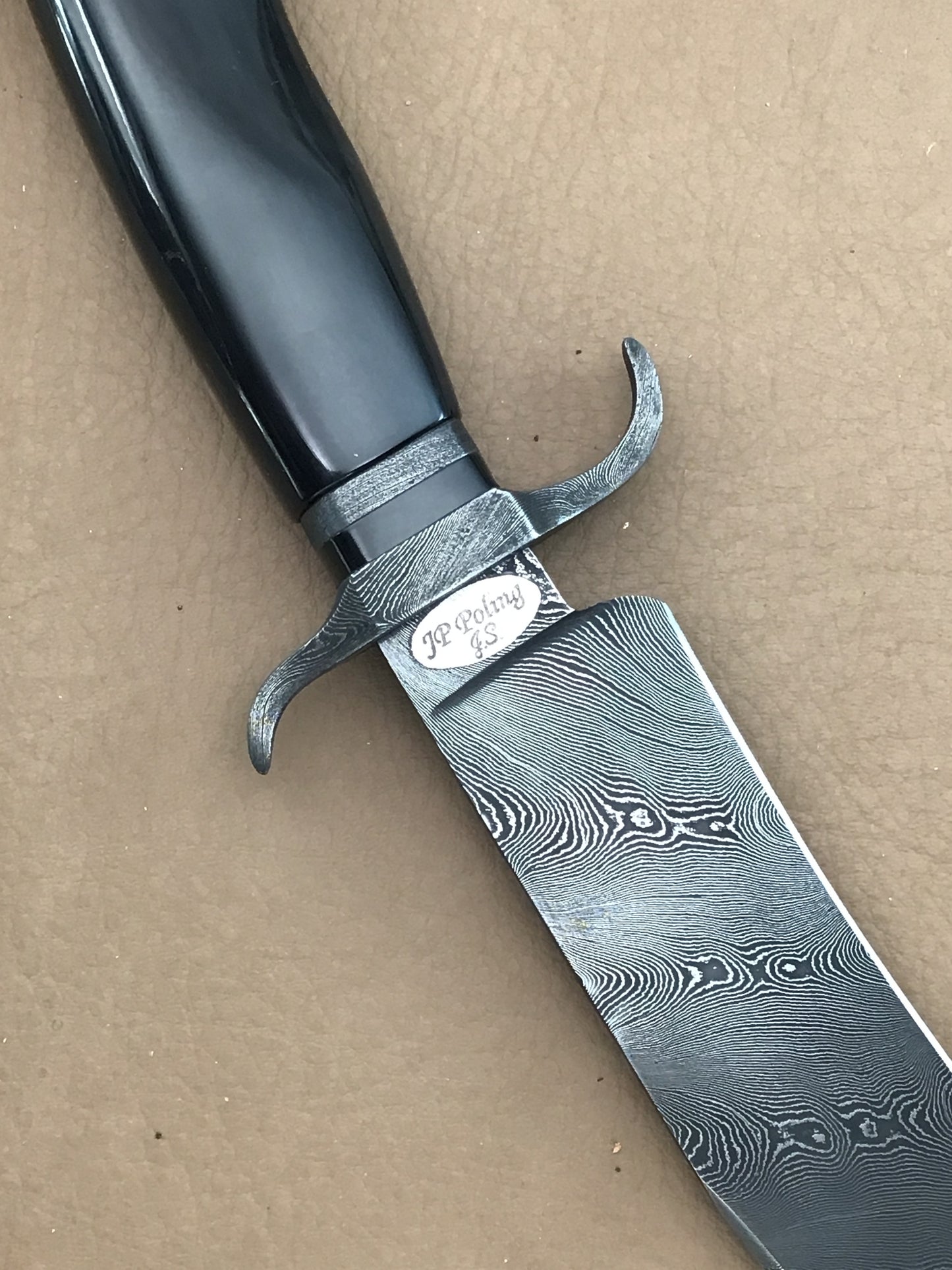 Jim Poling Damascus “Recurve Bowie”