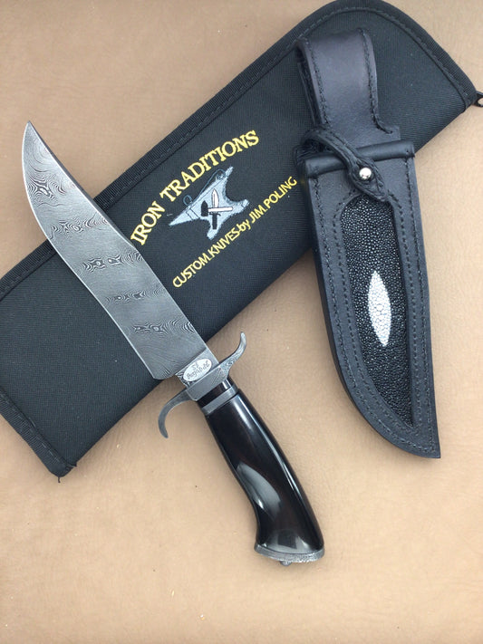 Jim Poling Damascus “Recurve Bowie”