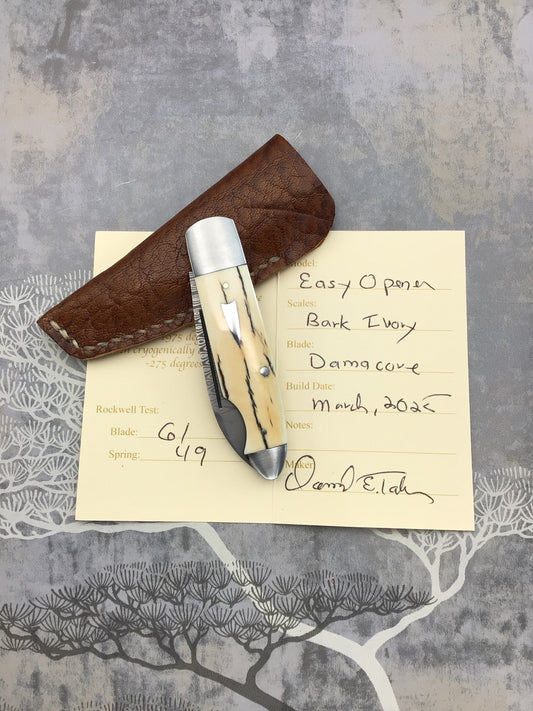 David “dr.t” Taber “ EZ Opener Jack” Slipjoint with Antique Bark E Ivory scales
